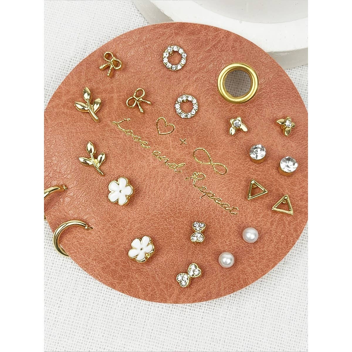 Minimalist Everyday Earrings: GOLD 10 pairs