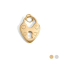 18K Gold PVD Stainless Steel Vintage Heart Lock Charm: Gold