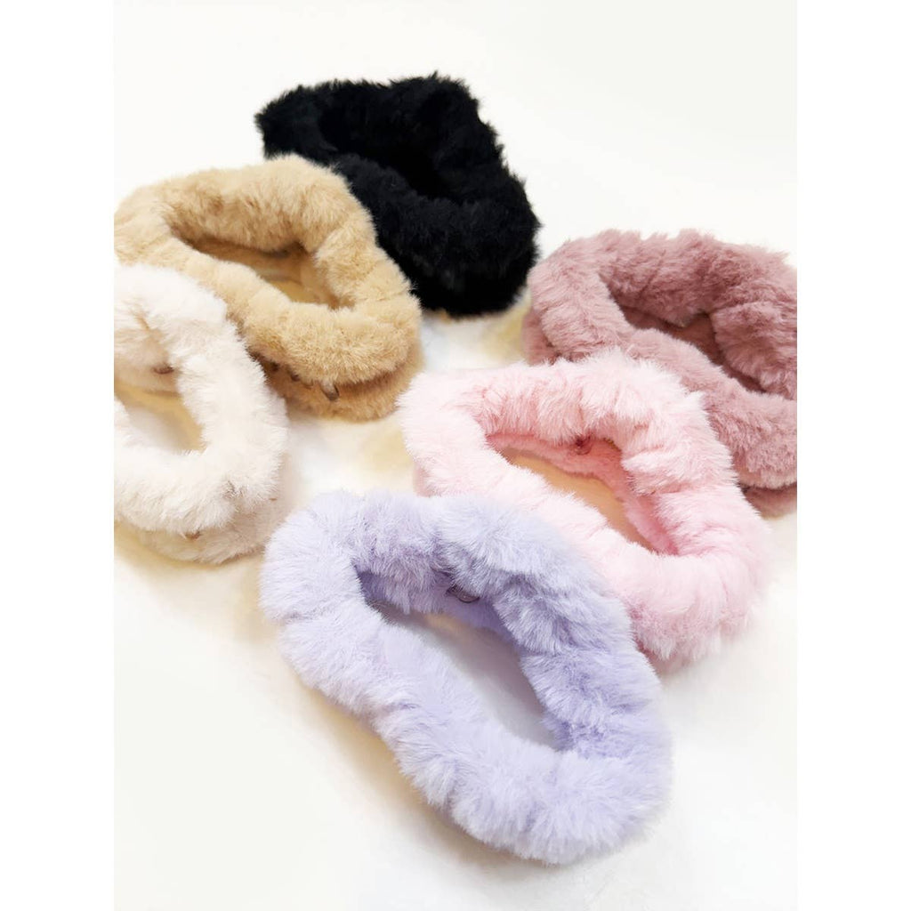 Jumbo Cozy Faux Fur Plush Hair Jaw Clip: MIX COLOR / ONE(12)