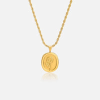 18K STAINLESS STEEL TARNISH FREE ROSE NECKLACE | 40NK9447: Gold