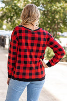 Plaid With Me Long Sleeves T-Shirt, Buffalo Plaid: RED