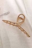 Gold Twist Large Alloy Hair Clip: Gold / Alloy / ONE SIZE