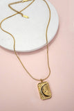 18K STAINLESS STEEL TARNISH FREE MOON NECKLACE | 40NK9446: Gold