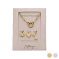 18K Gold Stainless Steel Pet Charm Holder Necklace Gift Set: Gold