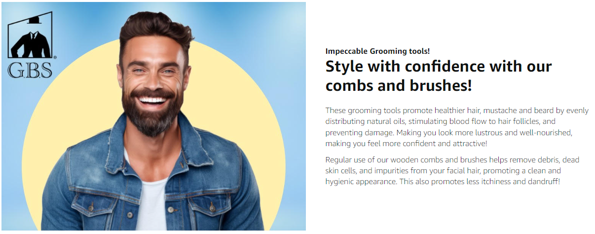 G.B.S Travel Sized 100% Boar Bristle Beard Brush