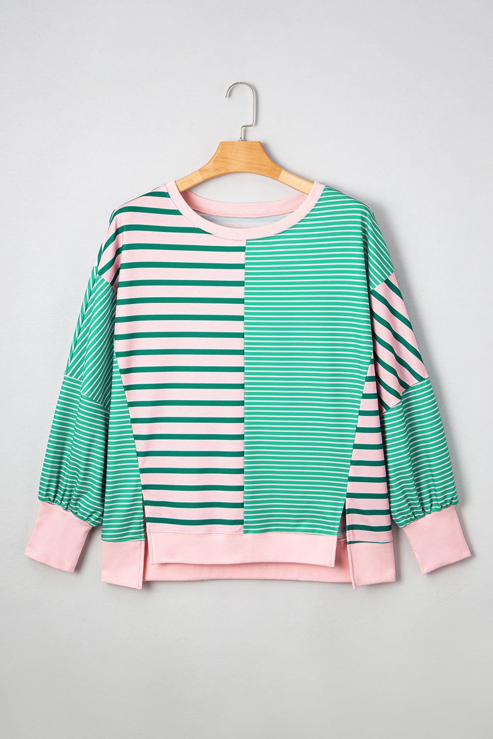 Green Stripe Plus Size Sweatshirt