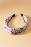 FLOWER PRINT KNOTTED HAIR BAND | 40HB243: TEAL