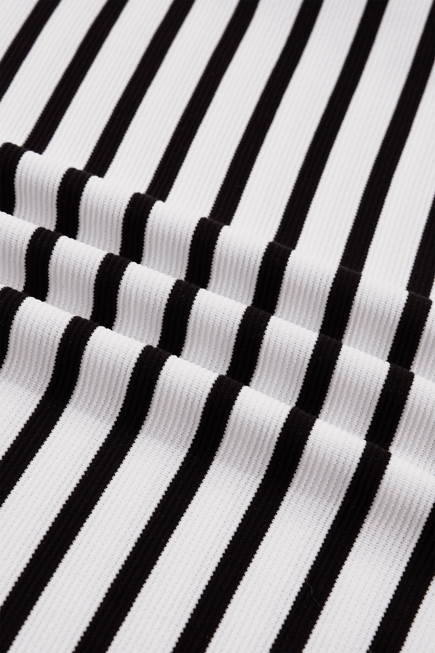 Black Stripe Short Puff Sleeve Color Block Polo Collar Blouse