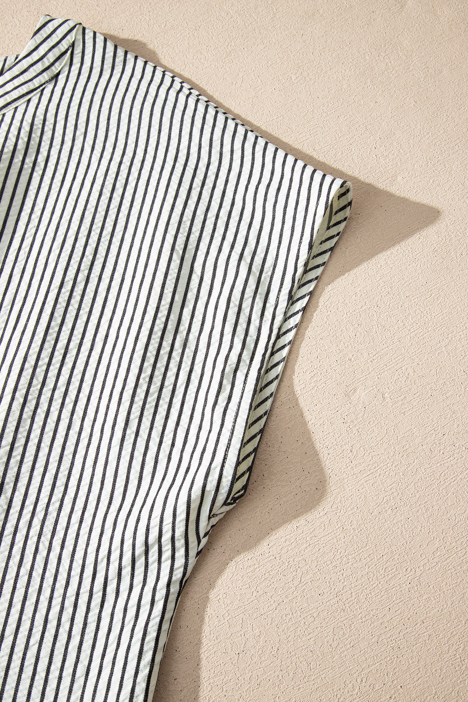Black Stripe Short Sleeve Long Dress