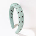 POKA DOT PUFFED SPA HEADBAND HAIR BAND | 40HB189: Green
