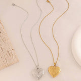 18K STAINLESS STEEL TARNISH FREE LOCKET NECKLACE | 40NK410: GOLD