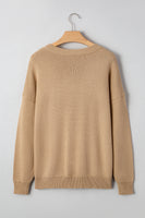 Smoke Gray Merry Colorful Dot Detail Christmas Dolman Sweater