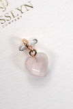 CHARM-PORCELAIN BOW CHERRY WITH SPRING RING CLASP | 80CM1101: HEART ROSE QUARTZ