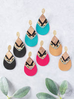 Way You Are Pleather Teardrop Earrings, Fuchsia: Fushia / One Size
