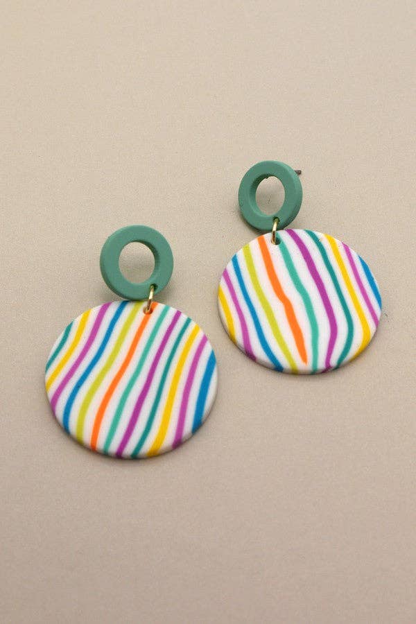 COLORFUL PRINT POLYMER EARRINGS| 40E215: G