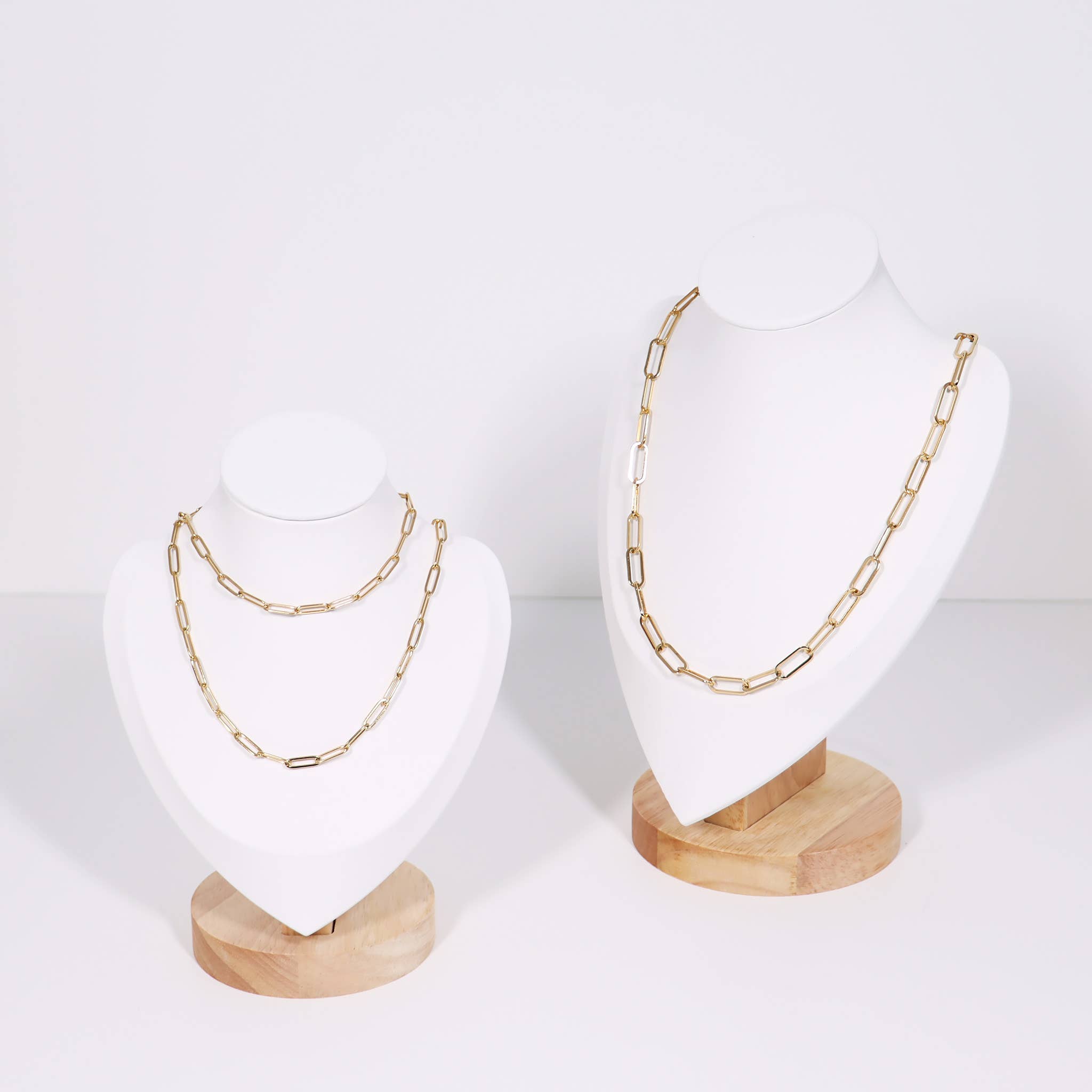 18K Gold Paperclip Chain Necklace: 18+02" / 2.5mm