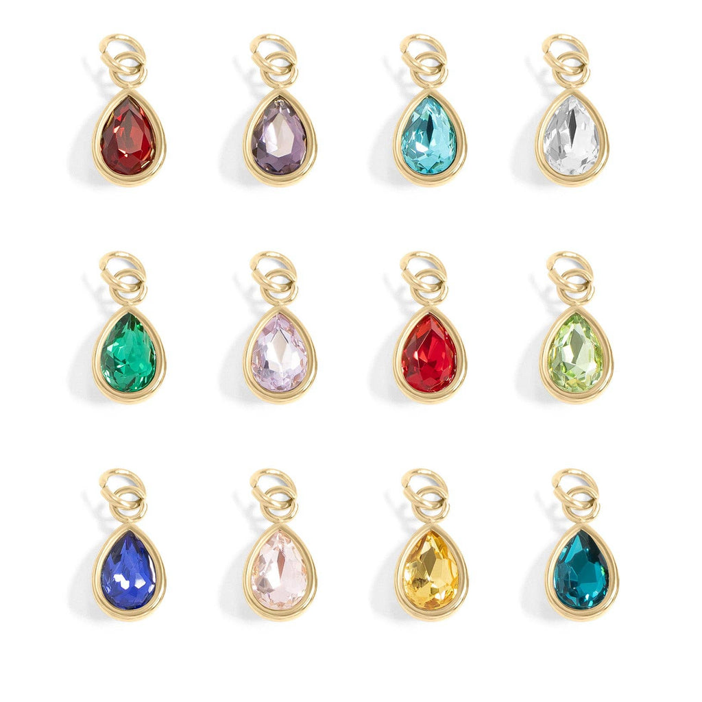 18K Gold PVD Teardrop Birthstone Charm: September