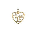 18k Gold PVD Coated Stainless Steel "Sweet 16" Charm