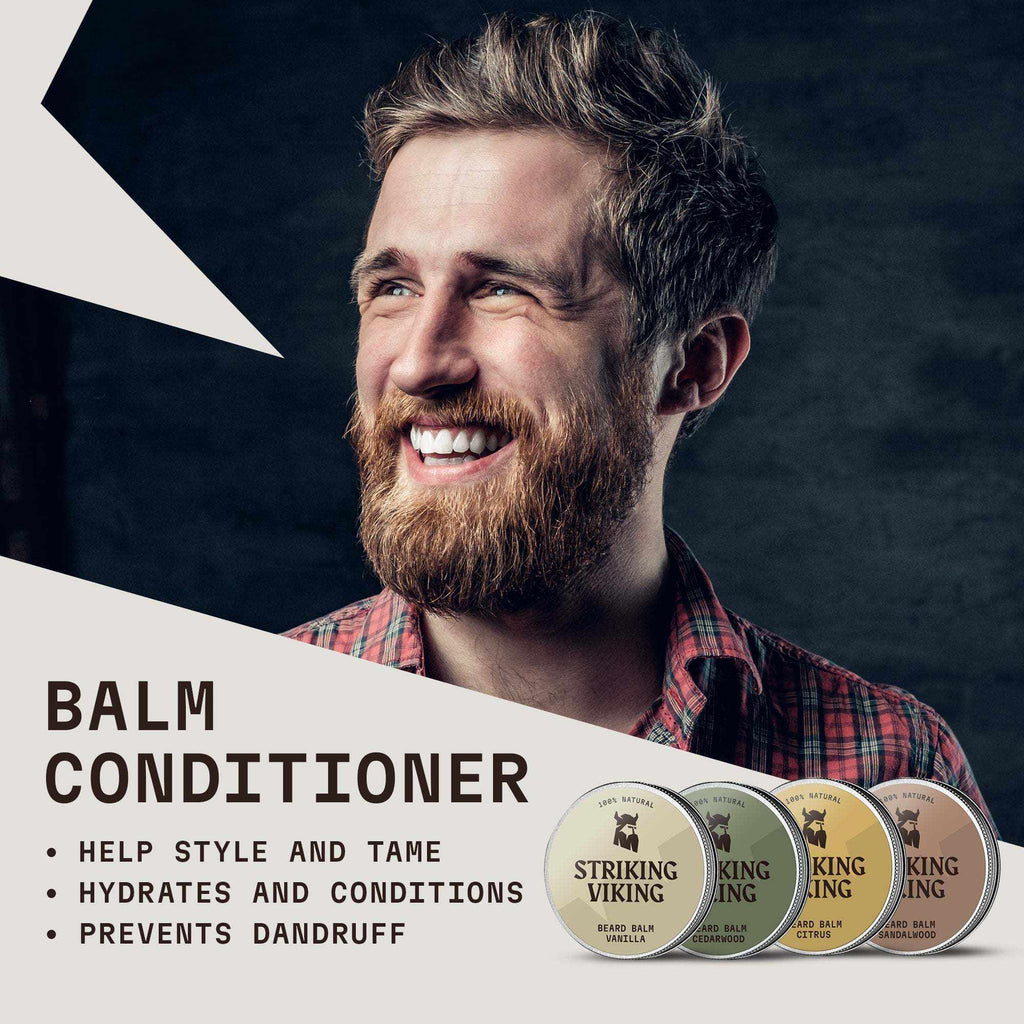 Beard Balm Variety 4 Pack for Men Herbal Nourishing Care Set