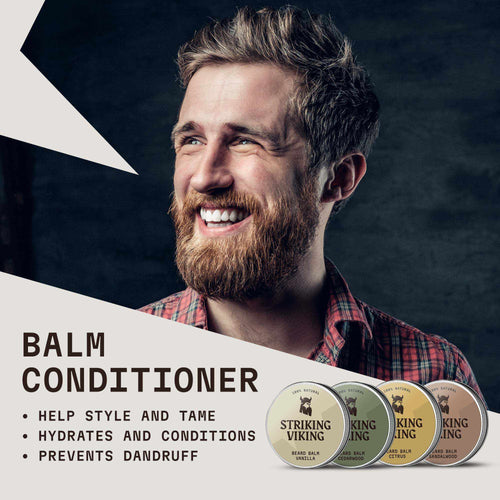 Beard Balm Variety 4 Pack for Men Herbal Nourishing Care Set