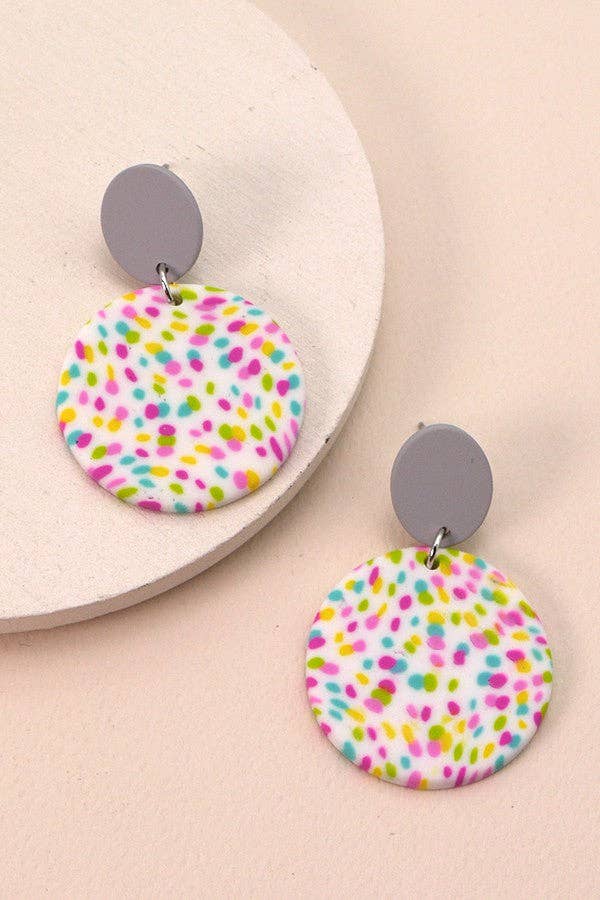 COLORFUL PRINT POLYMER EARRINGS| 40E215: G