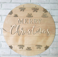 DIY Classic Merry Christmas Door Hanger