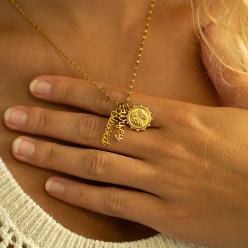 18K Gold PVD Stainless Steel "Wifey" Charm: Gold
