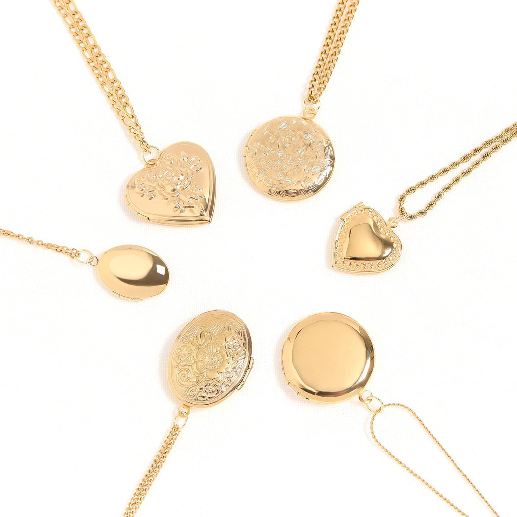 18K Gold PVD Stainless Steel Rose Heart Locket: Gold