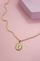 18K STAINLESS STEEL TARNISH FREE ROSE NECKLACE | 40NK9447: Gold