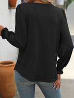 Square Neck Long Sleeve T-Shirt for Women: Pink / 95%polyester+5%spandex / L