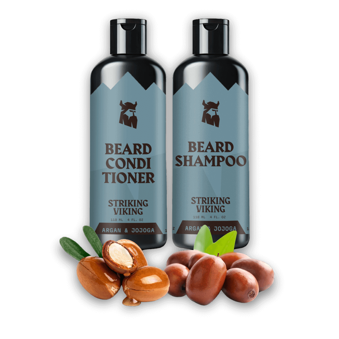 Beard Shampoo Conditioner for Men Argan Jojoba Nourishing Ki