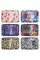 Itty Bitty Floral Paisley Leopard Glossy Card Case