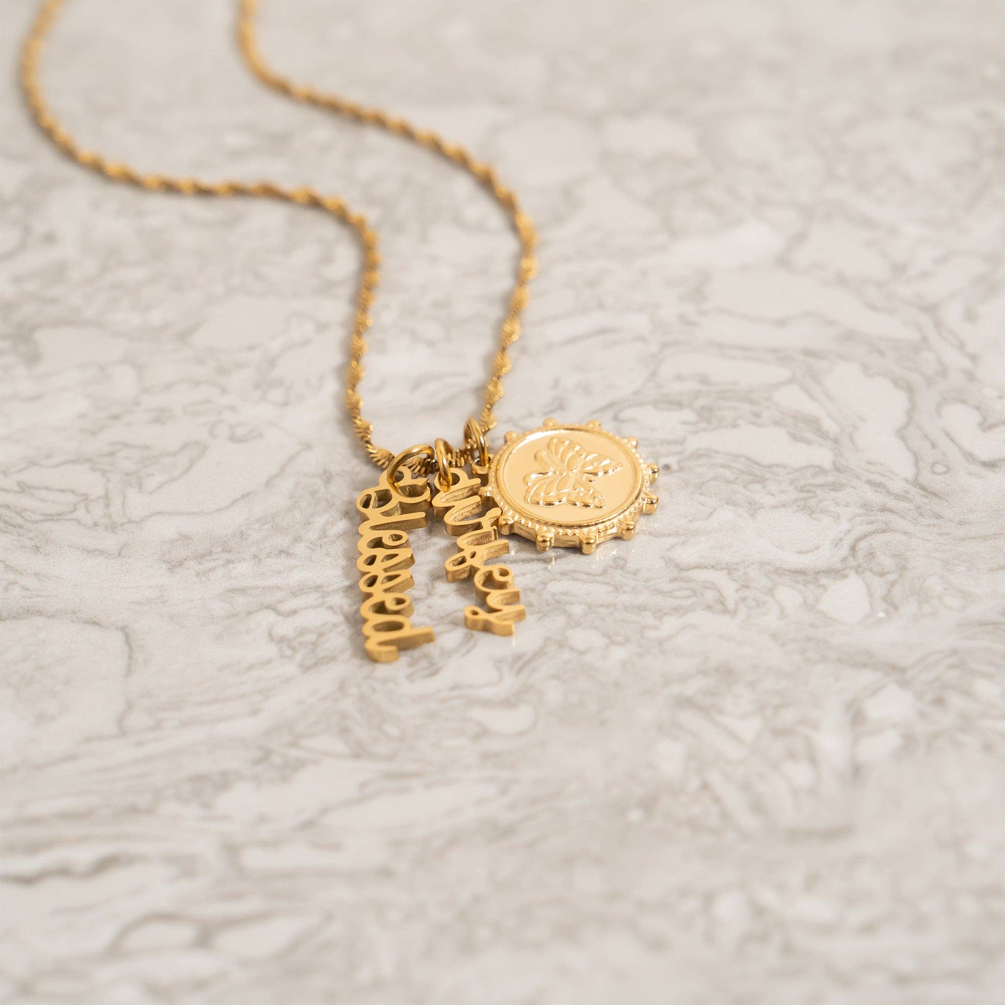 18K Gold PVD Stainless Steel "Wifey" Charm: Gold