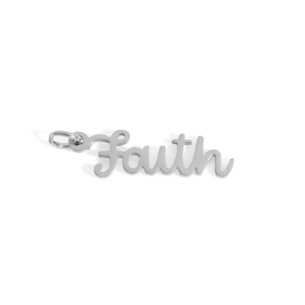 18K Gold PVD Stainless Steel Faith Charm: Gold
