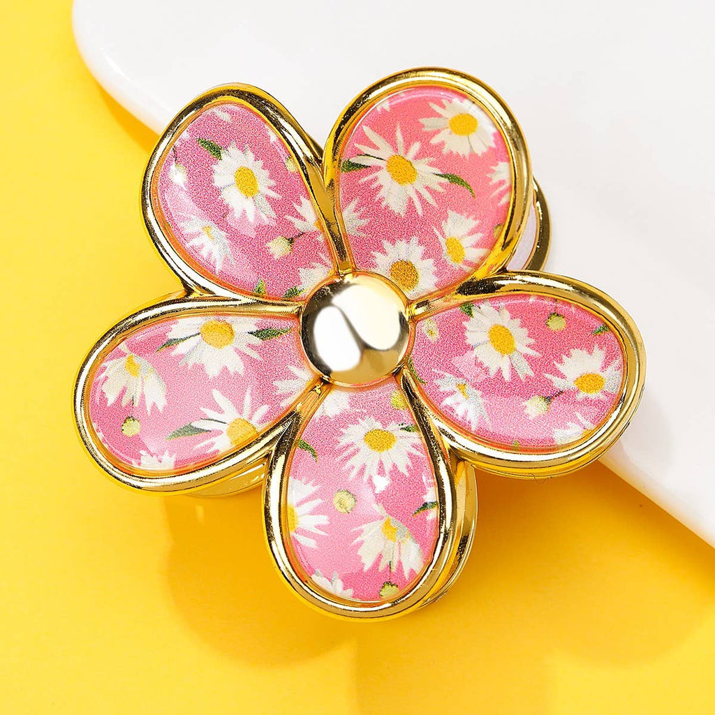 Floral Bloom Hair Claw Clips | 40H1058: Yellow