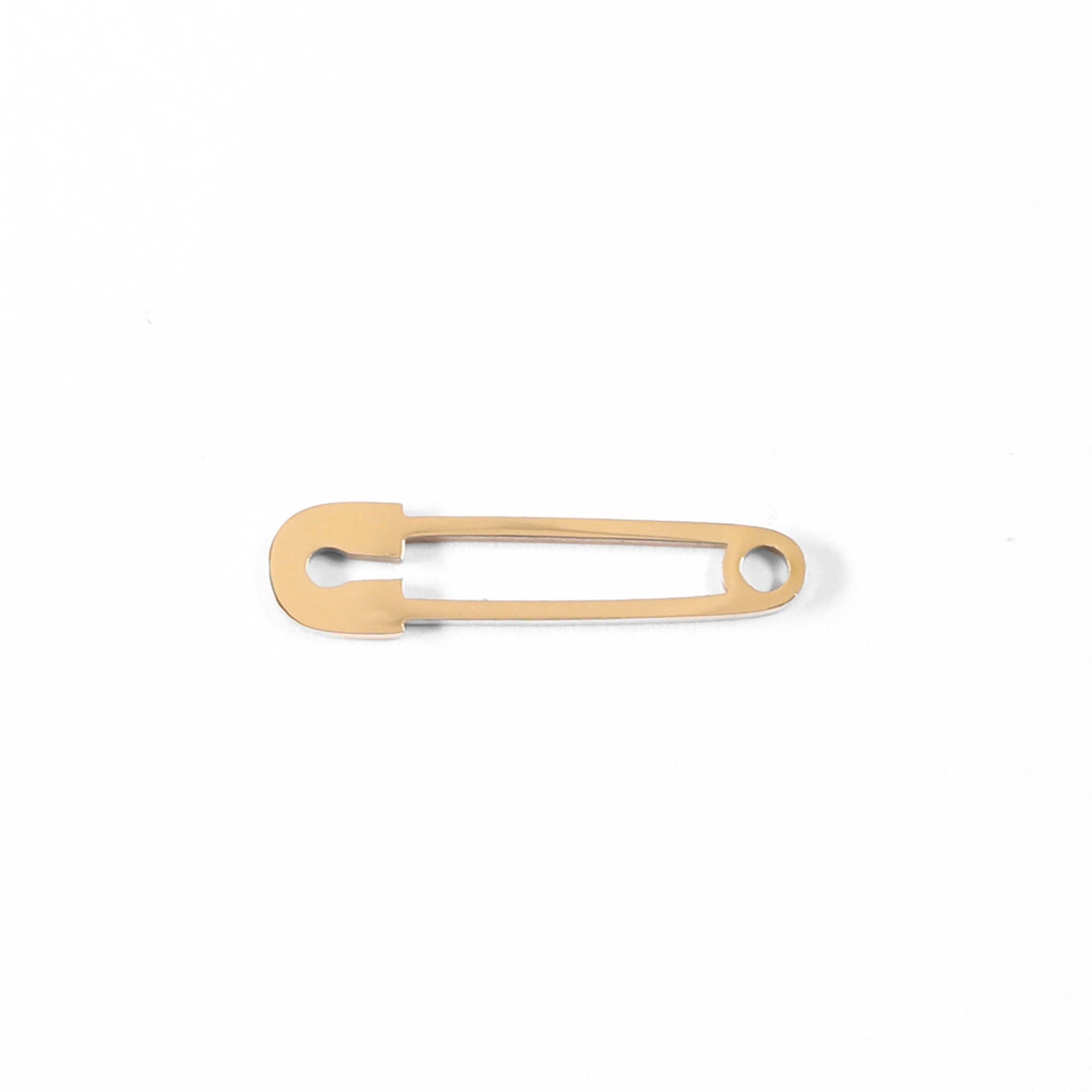 18K Gold PVD Stainless Steel Paperclip Charm: Stainless
