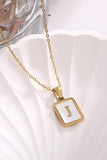 MOP  INITIAL STAINLESS STEEL TARNISH FREE NECKLACE | 40NK314: L