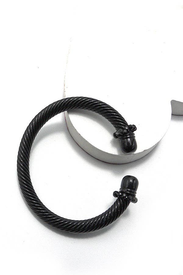 CABLE STONE TEXTURED TUBE CUFF BRACELET | 10B3021005: FUCHSIA