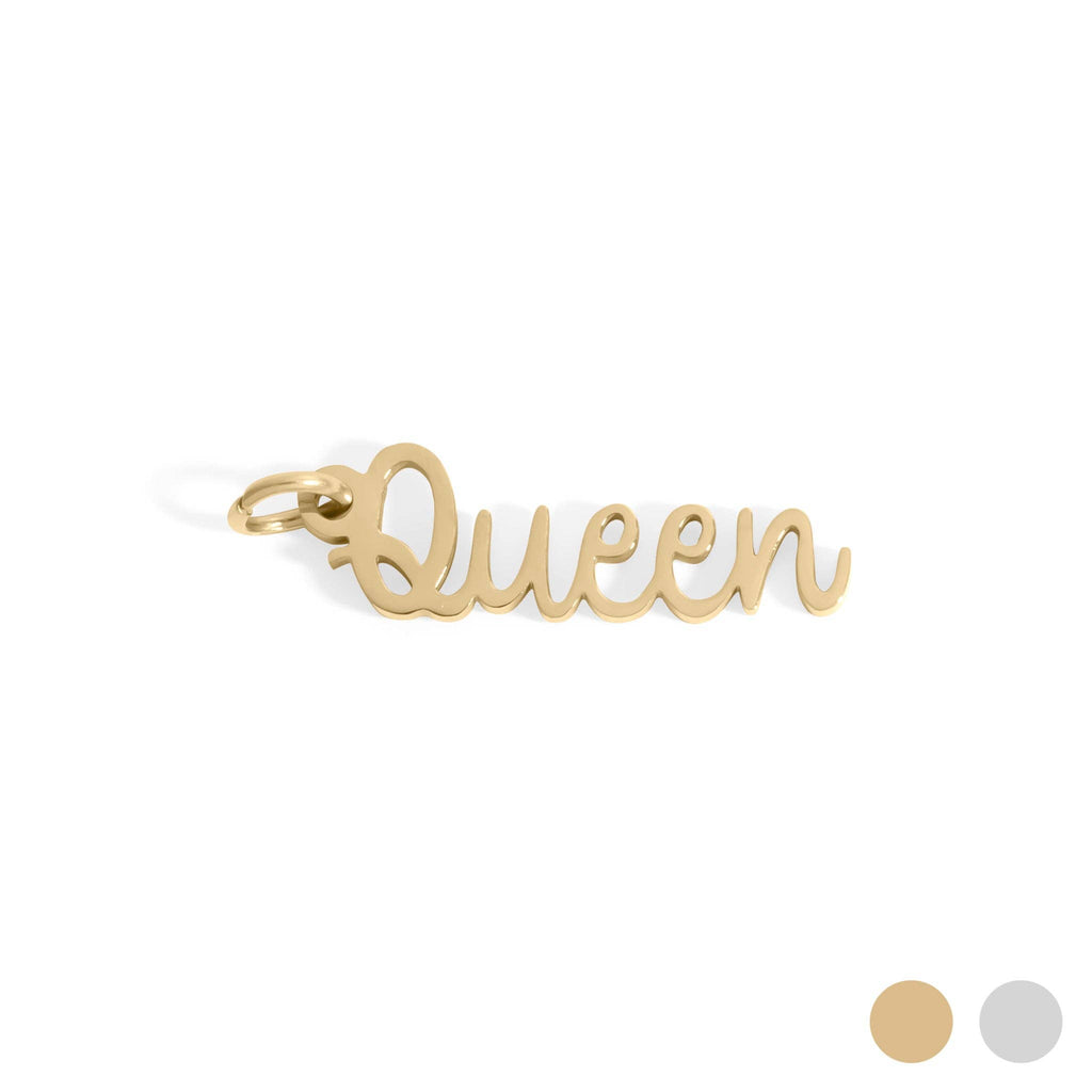18K Gold PVD Stainless Steel Queen Charm: Gold