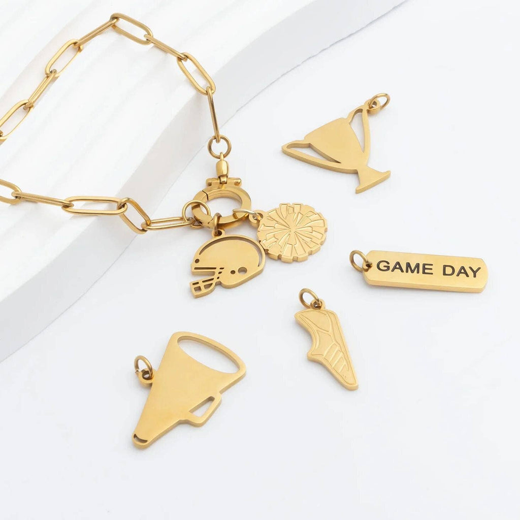 18K Gold PVD Stainless Steel Megaphone Charm: Gold