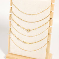 Stainless Steel Paperclip Carabiner Charm Holder Necklace: Gold / 16"+2"