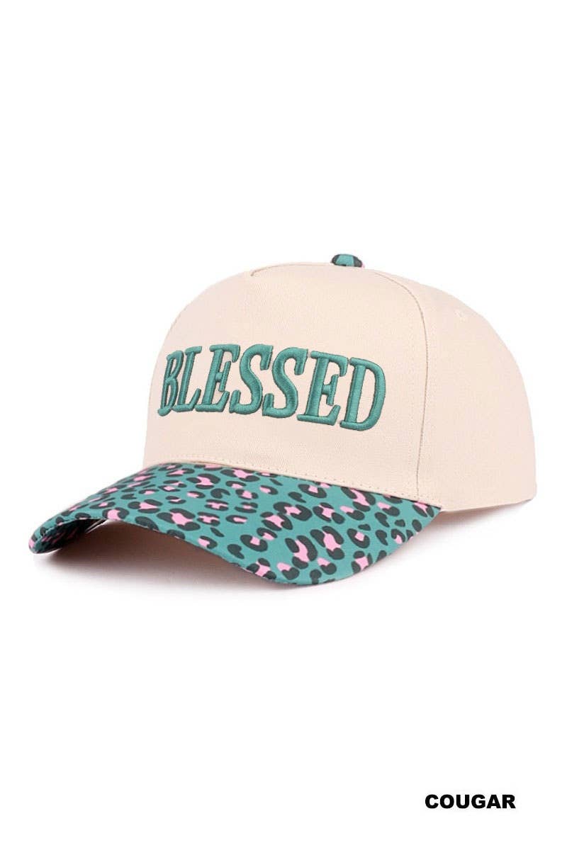 ,,.....Blessed Two Tone Cotton Cap: LEOPARD-192503 / OS