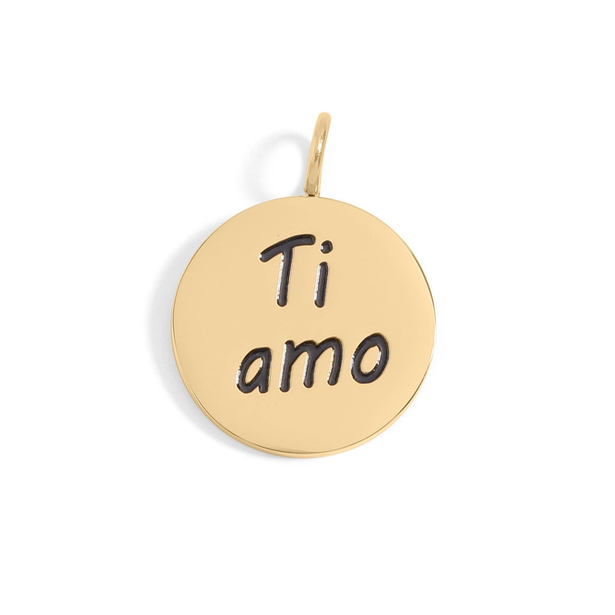 18K Gold PVD Stainless Steel I Love You Language Charm / PDL0260: Stainless / English