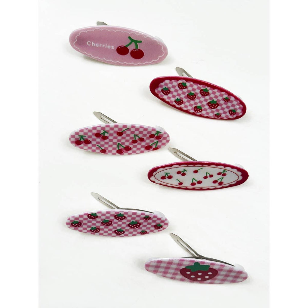 Cherry and Strawberry Theme Snap Hair Clip: MIX COLOR / ONE(12)