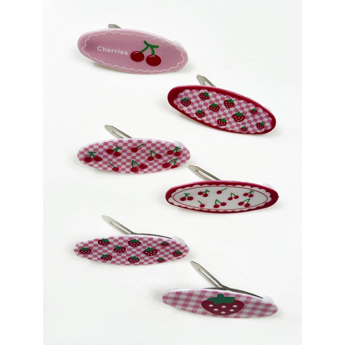 Cherry and Strawberry Theme Snap Hair Clip: MIX COLOR / ONE(12)