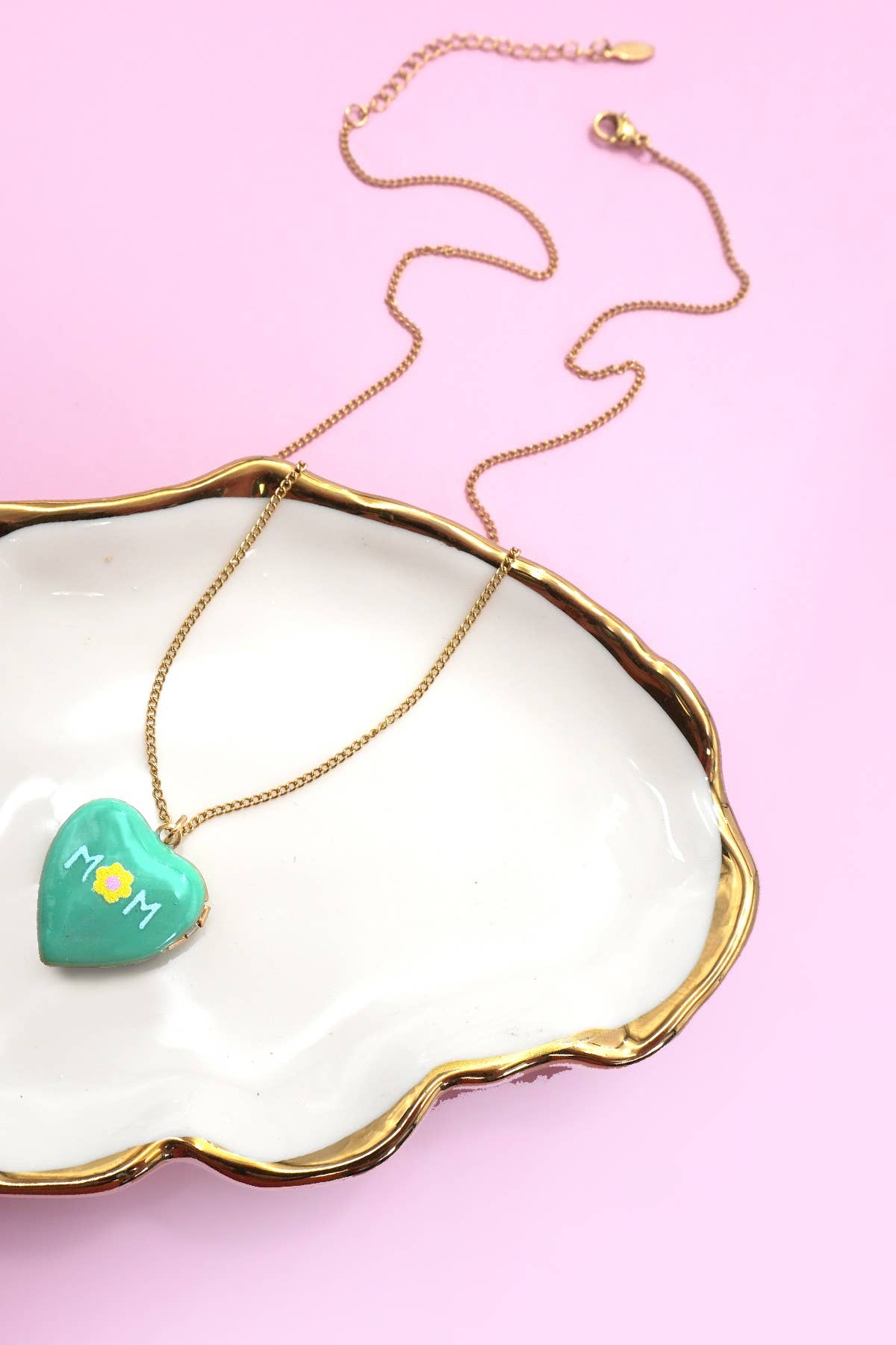 18K STAINLESS STEEL TARNISH FREE LOCKET NECKLACE | 40NK9469: MOM