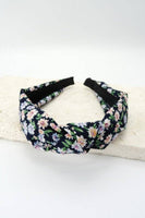 FLOWER PRINT KNOTTED HAIR BAND | 40HB243: TEAL