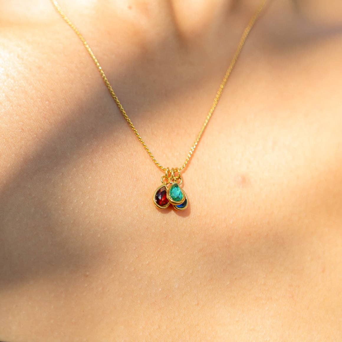 18K Gold PVD Teardrop Birthstone Charm: November