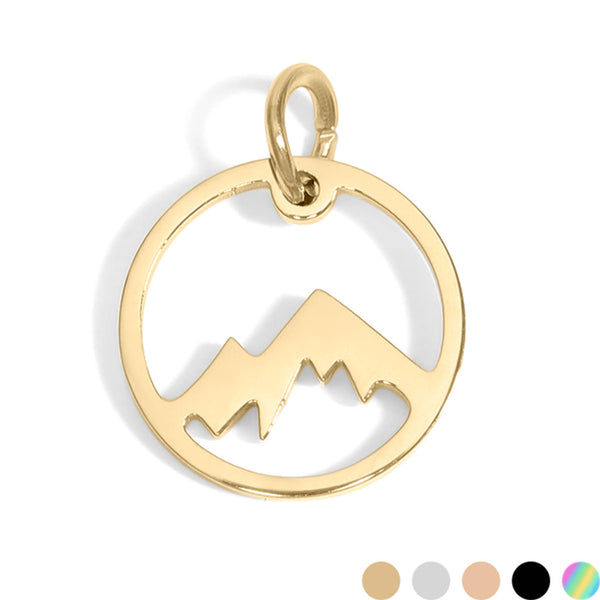 Stainless Steel Mountain Charm: Gold