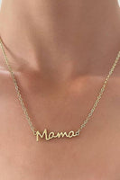 18K STAINLESS STEEL TARNISH FREE MAMA NECKLACE | 40NK9428: Gold